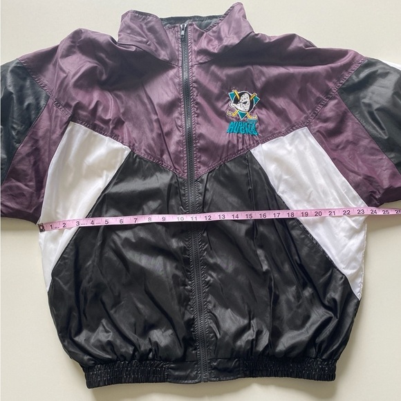Vintage 90s Disney Mighty Ducks Zip Windbreaker 2 Piece Shiny Track Suit XL RARE - Picture 9 of 14